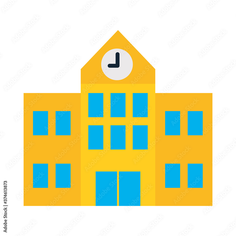 school building icon, flat style school building icon, flat style