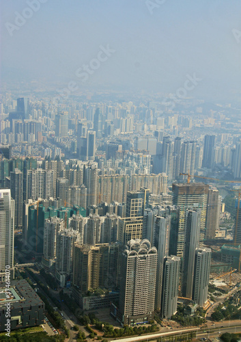 Guangzhou town view from windows of Canton tower © scullery