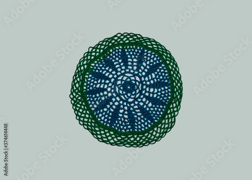 knitted napkin with different threads