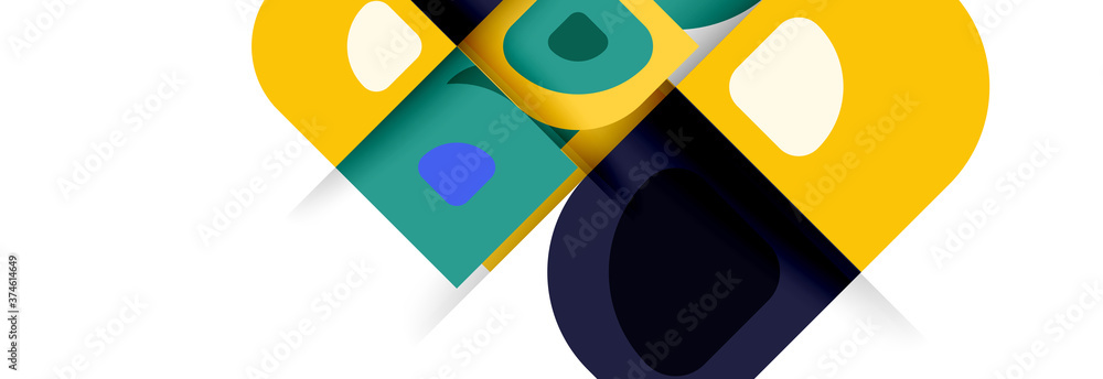 Set of vector modern geometric abstract backgrounds with repeating abstract round shapes patterns and shadow effects Set of vector modern geometric abstract backgrounds with repeating abstract round shapes patterns and shadow effects