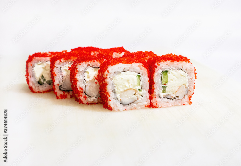 delicious japanese sushi rolls isolated, concept food delicious japanese sushi rolls isolated, concept food