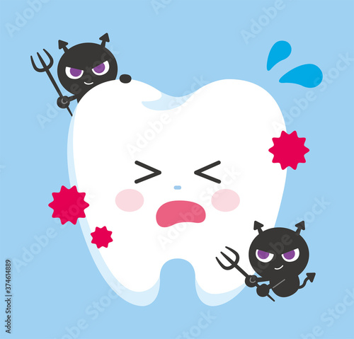 tooth_character_tooth decay