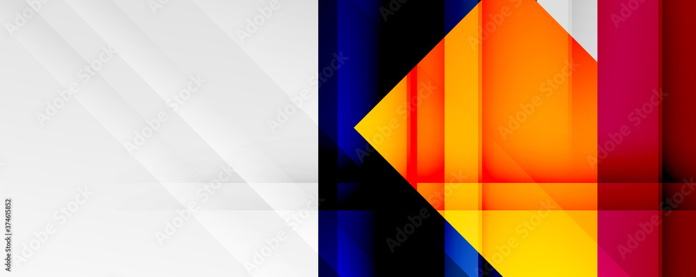 Geometric abstract backgrounds with shadow lines, modern forms, rectangles, squares and fluid gradients. Bright colorful stripes cool backdrops Geometric abstract backgrounds with shadow lines, modern forms, rectangles, squares and fluid gradients. Bright colorful stripes cool backdrops