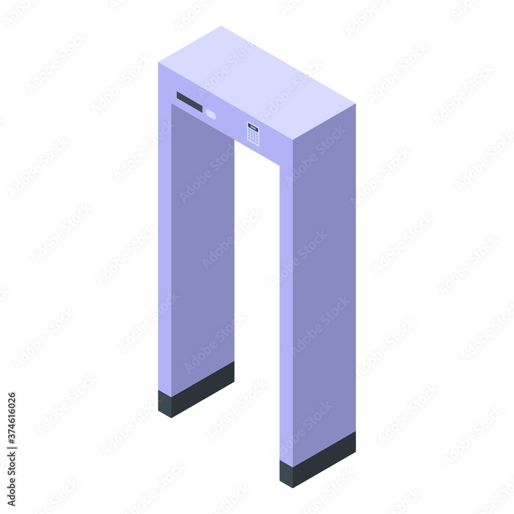 Security scan gate icon. Isometric of security scan gate vector icon for web design isolated on white background Security scan gate icon. Isometric of security scan gate vector icon for web design isolated on white background