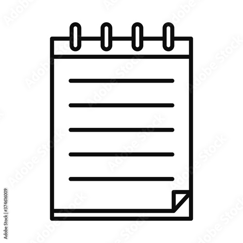 notepad icon image, line style