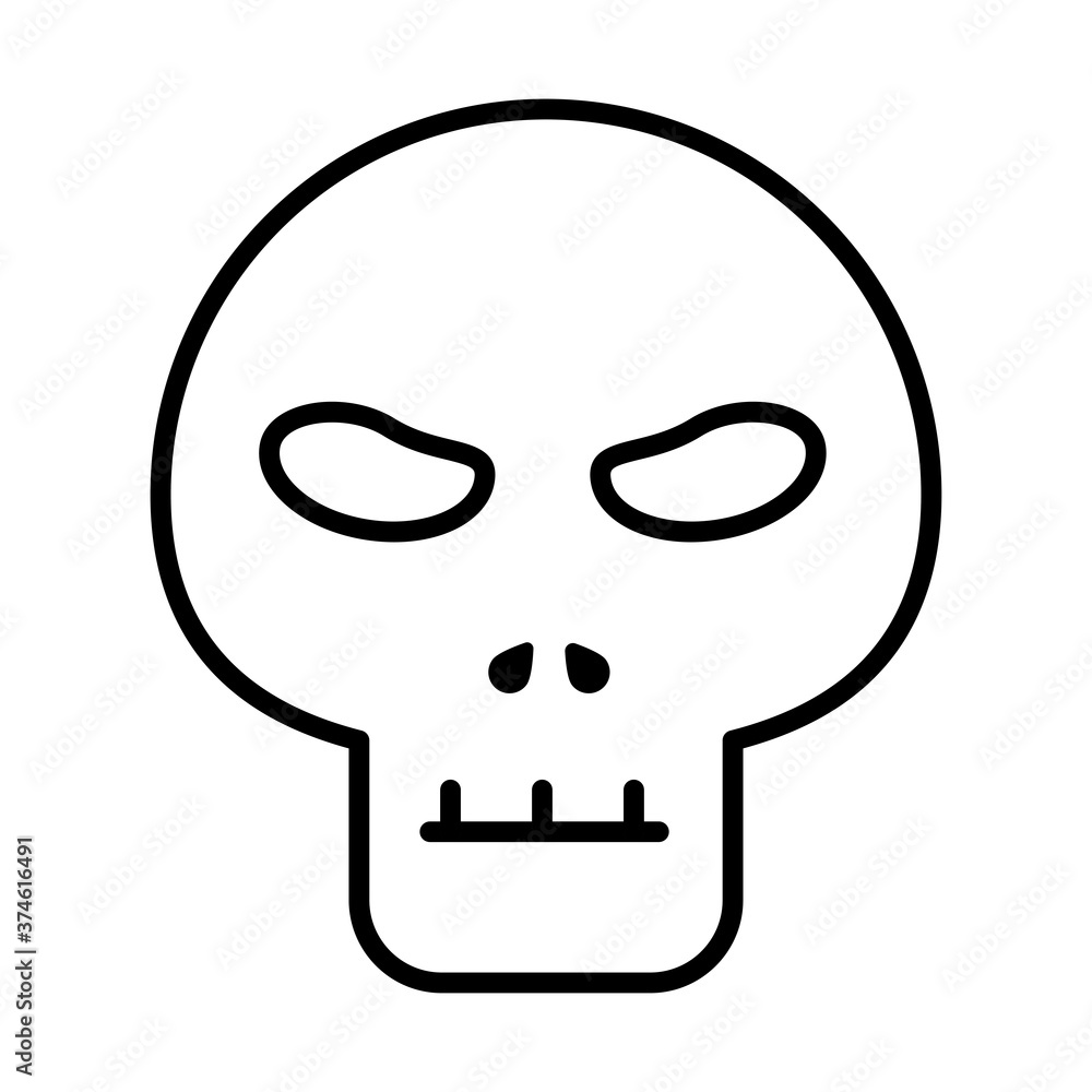 Fototapeta premium skull line style icon vector design
