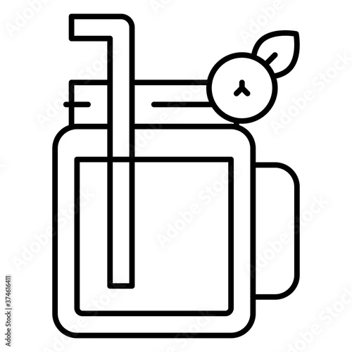 Blueberry smoothie icon, Summer vacation related vector