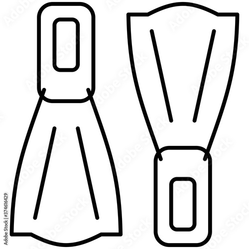 Swim fins icon, Summer vacation related vector