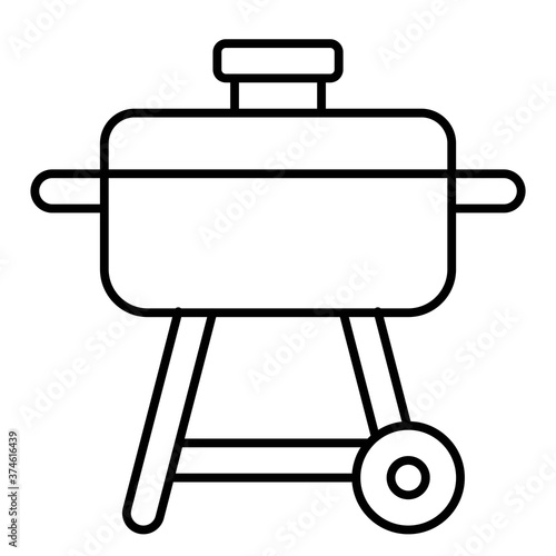 Barbecue grill icon, Summer vacation related vector