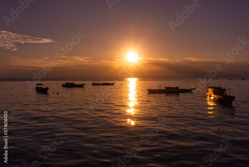 Beautiful sunset as seen from Derawan Island, Indonesia