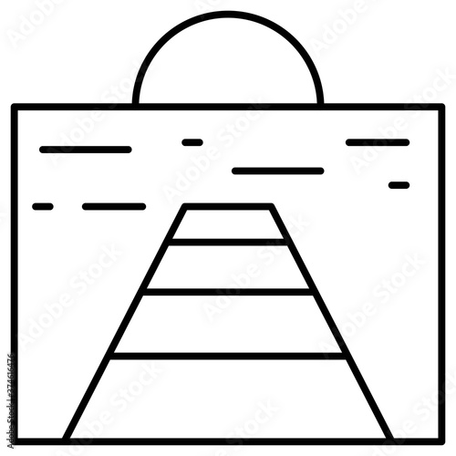 Sunset jetty icon, Summer vacation related vector