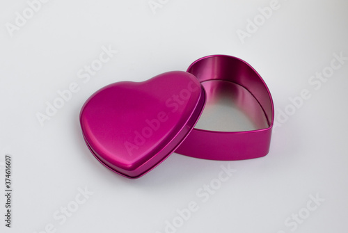 Open pink heart shaped box for candy and gifts #6