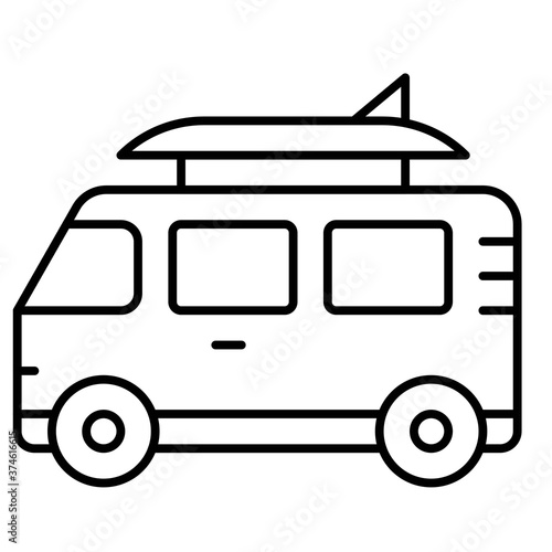 Surf van icon, Summer vacation related vector