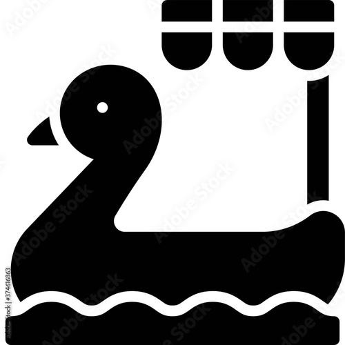 Duck pedal boat icon, Summer vacation related vector