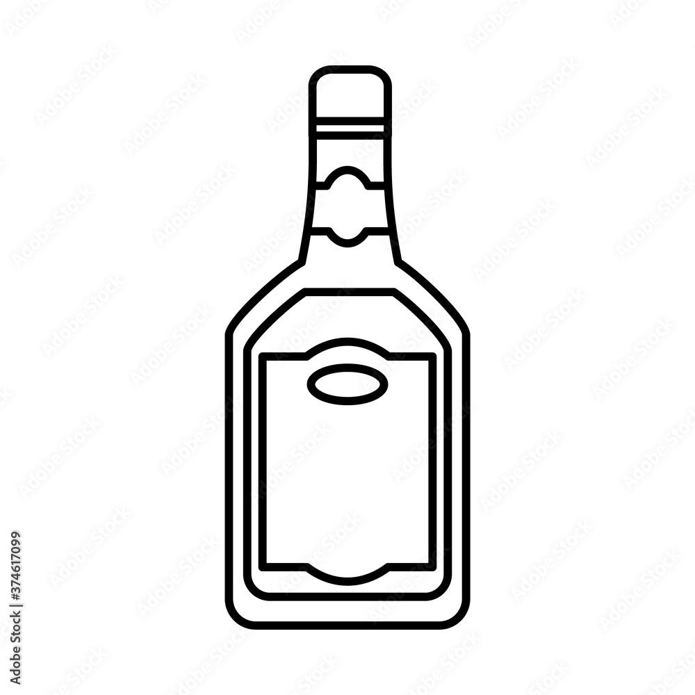 tequila bottle icon, line style tequila bottle icon, line style