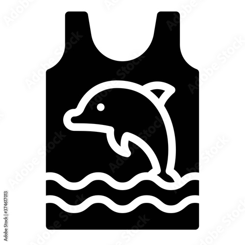 Sleeveless shirt icon, Summer vacation related vector