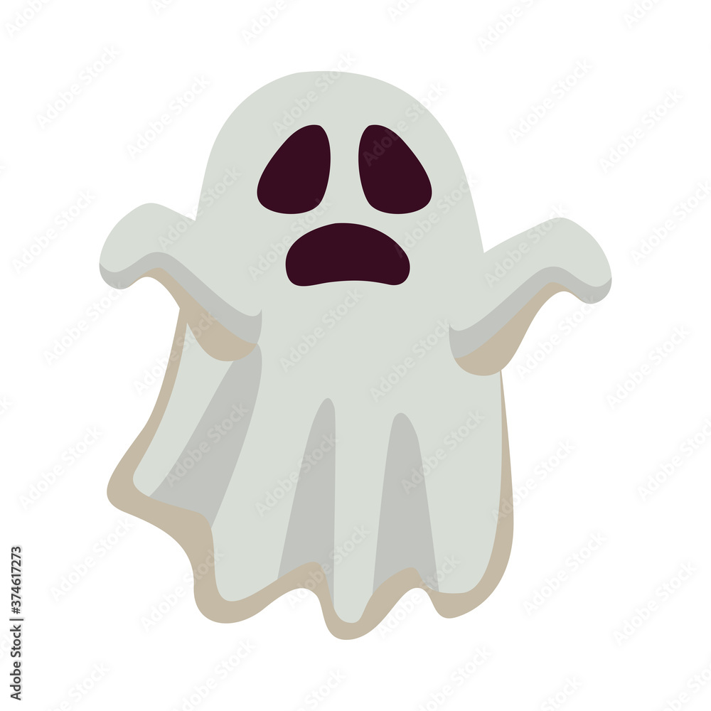 Halloween white ghost cartoon vector design Halloween white ghost cartoon vector design