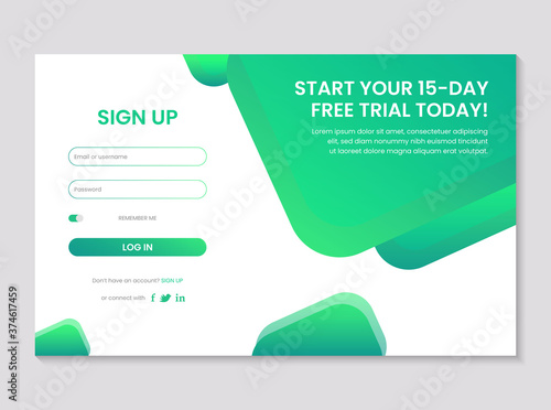 signup page design UI graphics