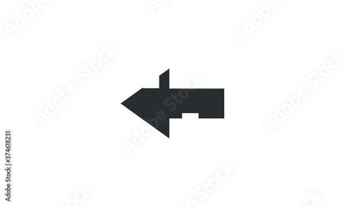 arrow left icon on white background, vector symbol