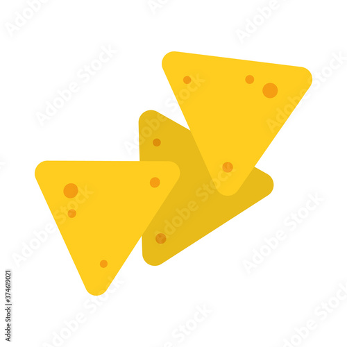 mexican nachos icon, flat style
