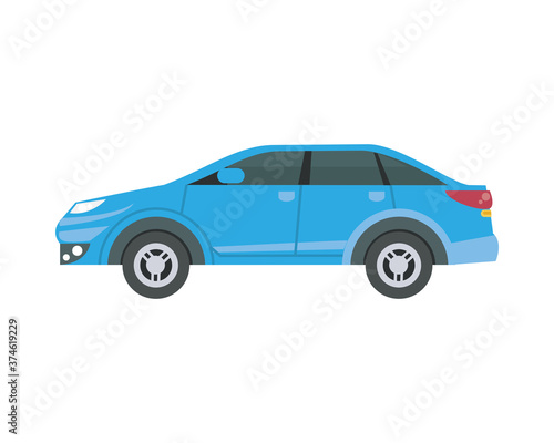 Isolated blue sedan car vector design