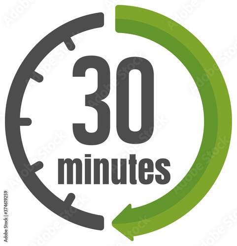 Clock , timer (time passage) icon / 30 minutes.