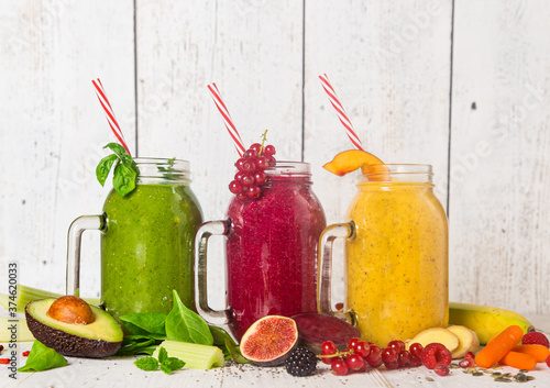 Healthy fresh smoothies wit...