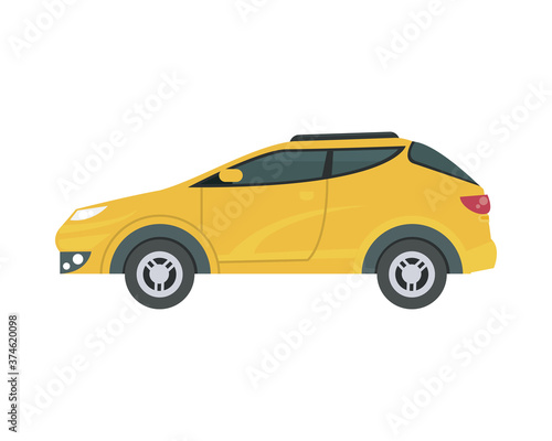 Fototapeta Naklejka Na Ścianę i Meble -  Isolated yellow car vector design