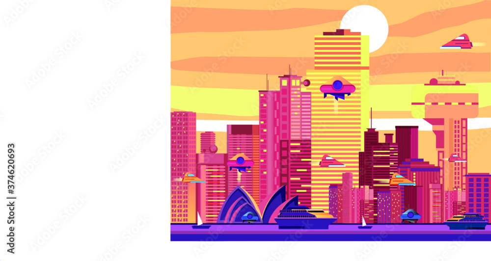 Fototapeta premium vector illustration of a city