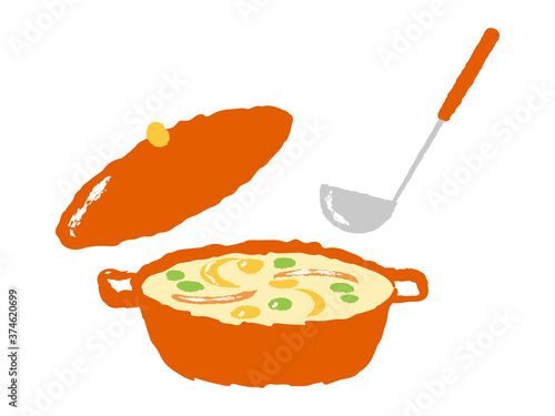 illustration of soup with vegetable