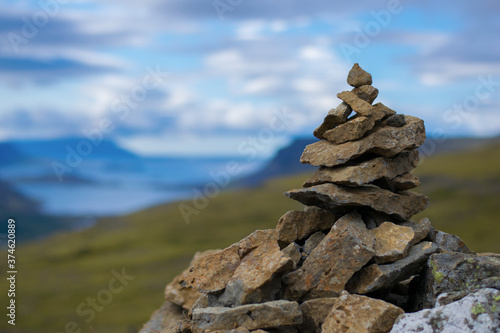 Rock with blurry iceland background © JoseJoven