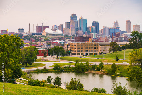 kansas,missouri,usa. 09-15-17, beautiful kansas city skyline at sunset.