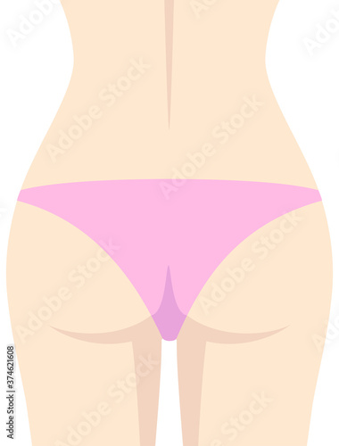 ビキニ女性の後ろ姿（線なし）