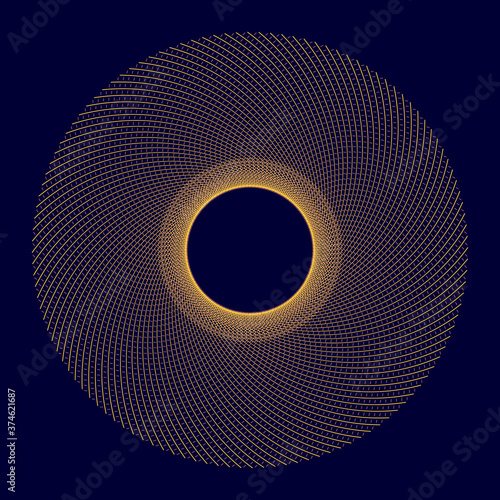 abstract background with radial lines in circle