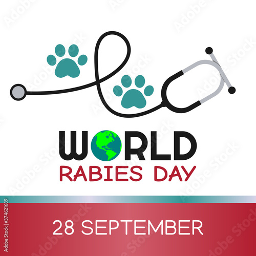 Vector graphic of world rabies day good for world rabies day celebration. flat design. flyer design.flat illustration.