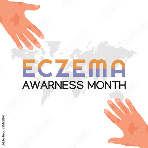 Vector graphic of Eczema awareness month good for Eczema awareness month celebration. flat design. flyer design.flat illustration.