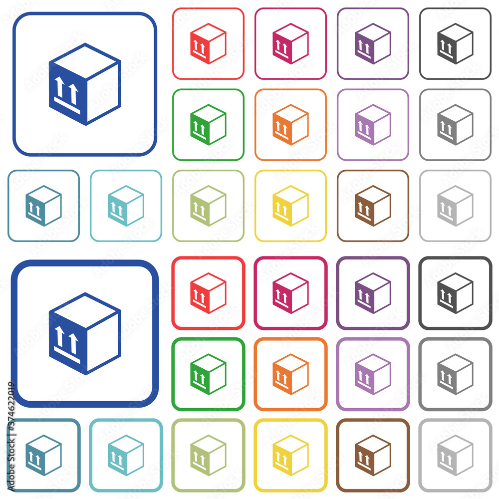 Single package outlined flat color icons