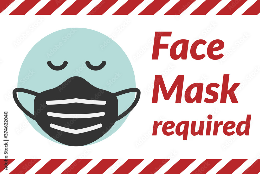 Face mask required before entry Stock Vector | Adobe Stock