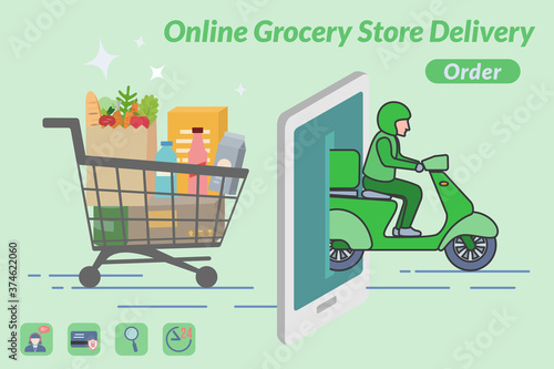 Grocery online shopping and fast delivery