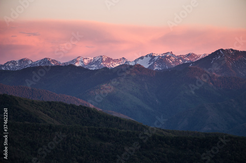 The Wasatch Mountains at sunset