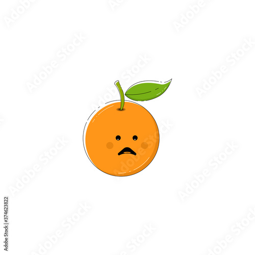 Orange fruit icon. fruit expression icon. pattern material. Vector illustration