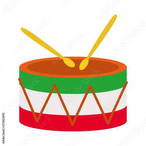 drum with mexican design, flat style