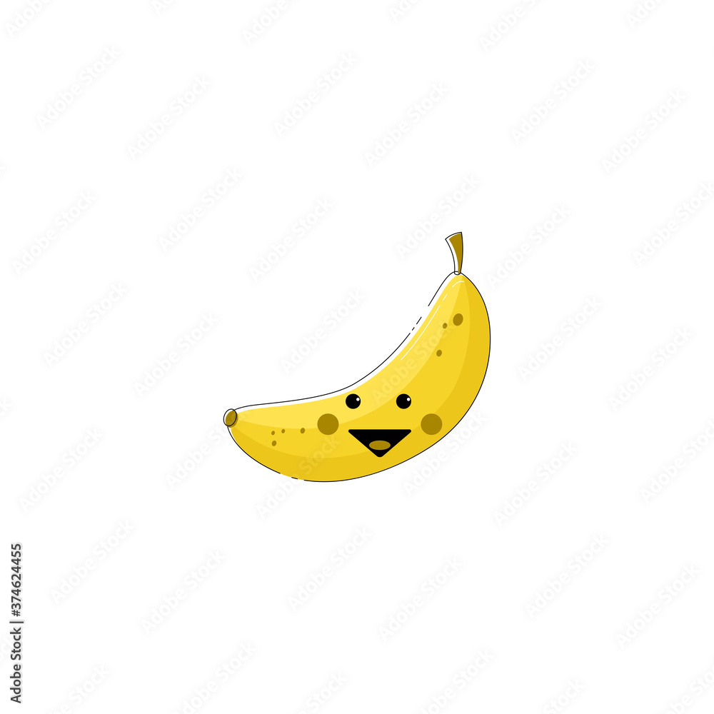 Banana fruit icon. fruit expression icon. pattern material. Vector illustration