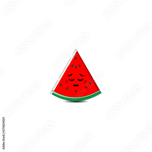 Watermelon fruit icon. fruit expression icon. pattern material. Vector illustration