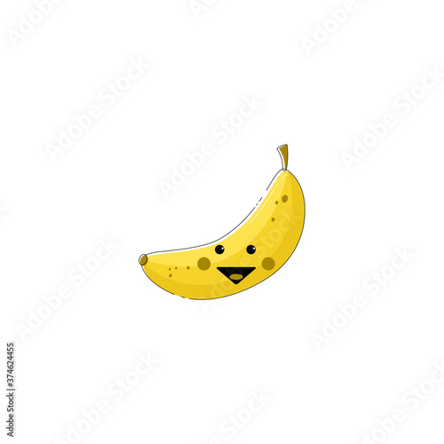 Banana fruit icon. fruit expression icon. pattern material. Vector illustration
