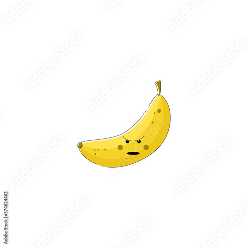 Banana fruit icon. fruit expression icon. pattern material. Vector illustration