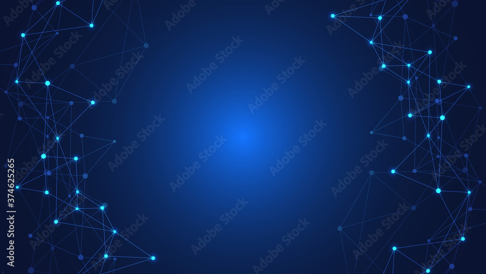 Global network connection. Abstract technology background with connecting dots and lines. Digital technology and communication concept.