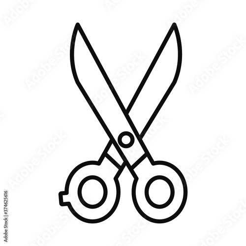 scissors icon image, line style