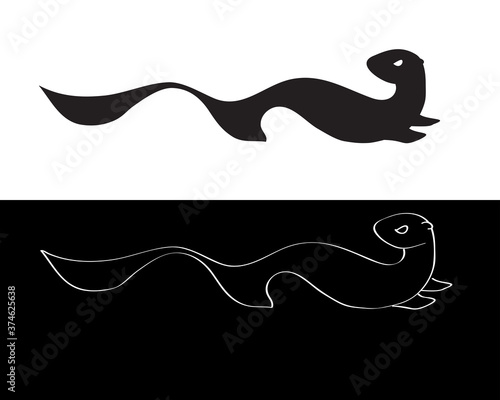 Vector logo with a ferret. Animal. 