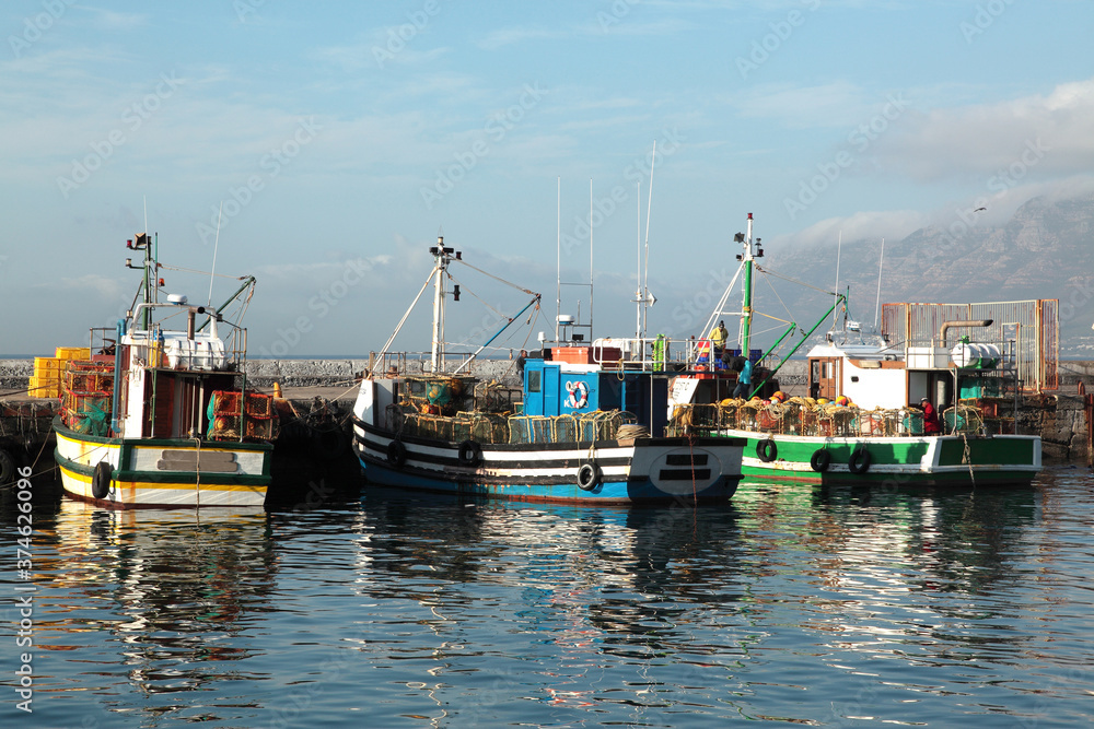 fishing trawlers in harbour